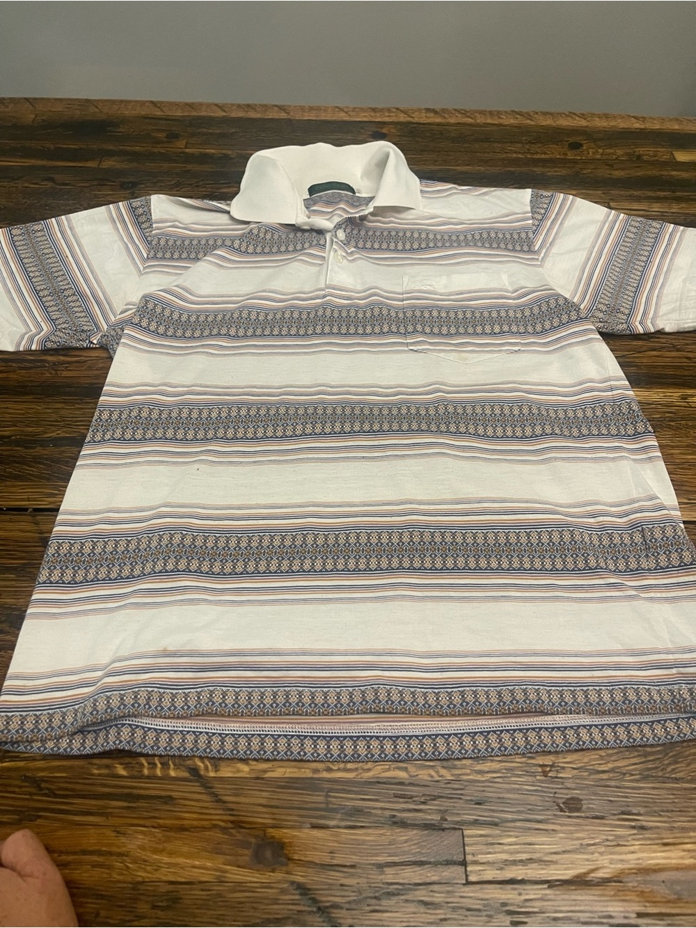 1980s vintage crocodile stripe polo unique pattern